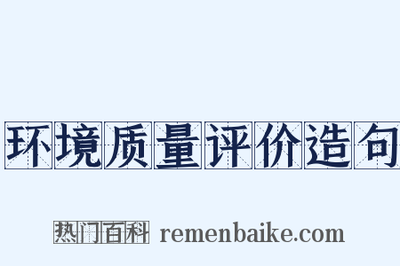环境质量评价造句是什么意思的图片